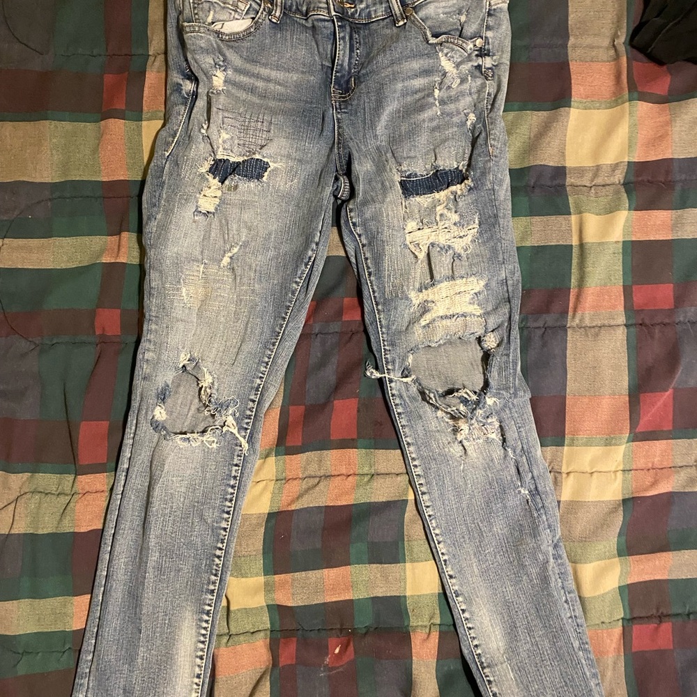 torrid Light Blue Ripped Skinny Jeans